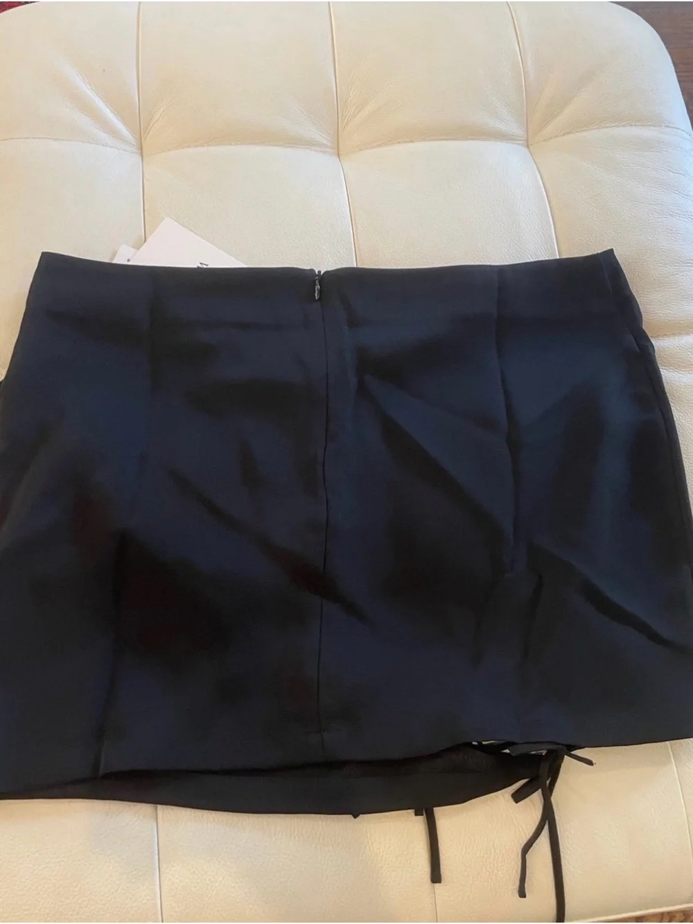 With Jean Valentina Black Mini Skirt with Side Lace-Up